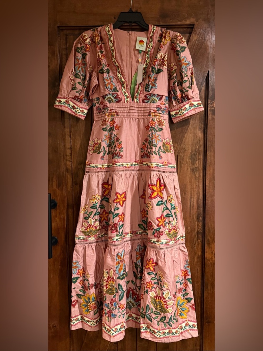 FARM Rio Pink Garden Delight Short Sleeve Maxi Dress - Picture 10 of 14